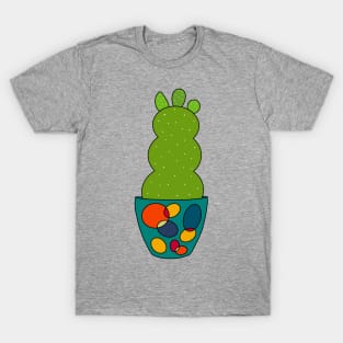 Cute Cactus Design #124: Curvy Cactus In Retro Pot T-Shirt